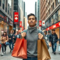 Canadian consumer spending analysis showing tentative economic resilience in urban retail setting.