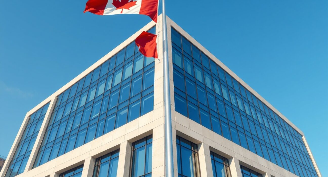 Bank of Canada headquarters representing new stablecoin regulatory oversight and financial authority.