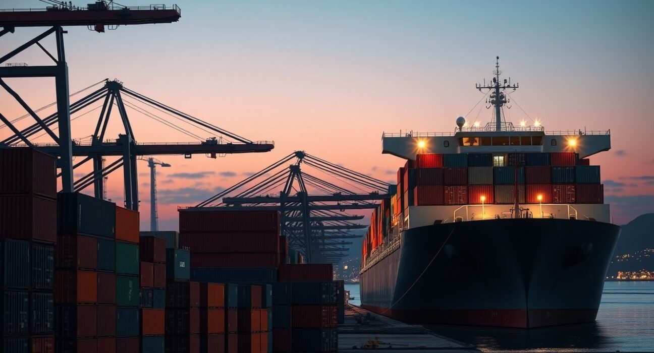 Analysis of Canada's trade deficit and economic outlook at a major port terminal