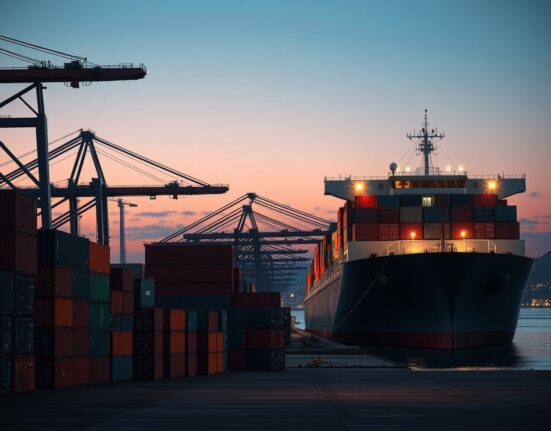 Analysis of Canada's trade deficit and economic outlook at a major port terminal