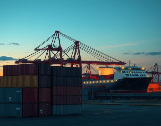Canada's trade deficit analysis showing port economic activity and shipping containers