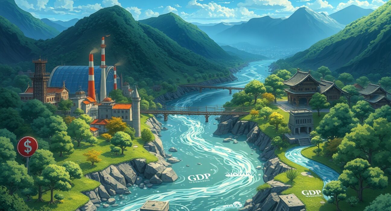 Visual representation of Canada's economic growth gap with the United States showing divergence trends