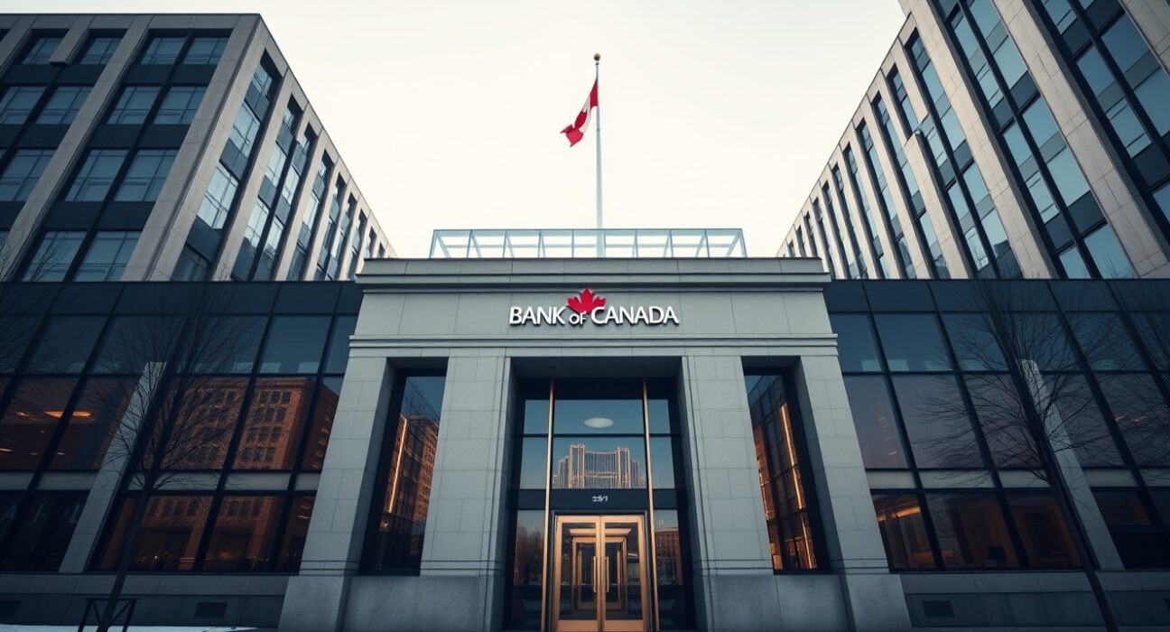 Bank of Canada building in Ottawa on a clear winter morning