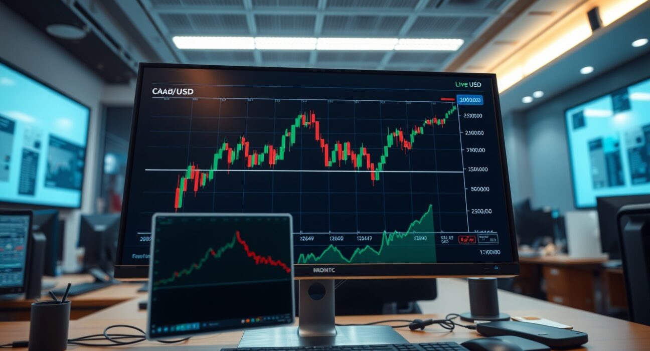 Canadian dollar CAD/USD exchange rate chart analysis alongside rising oil prices ahead of Federal Reserve meeting.