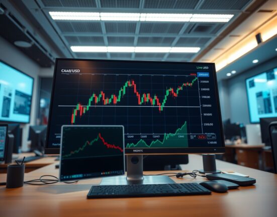 Canadian dollar CAD/USD exchange rate chart analysis alongside rising oil prices ahead of Federal Reserve meeting.