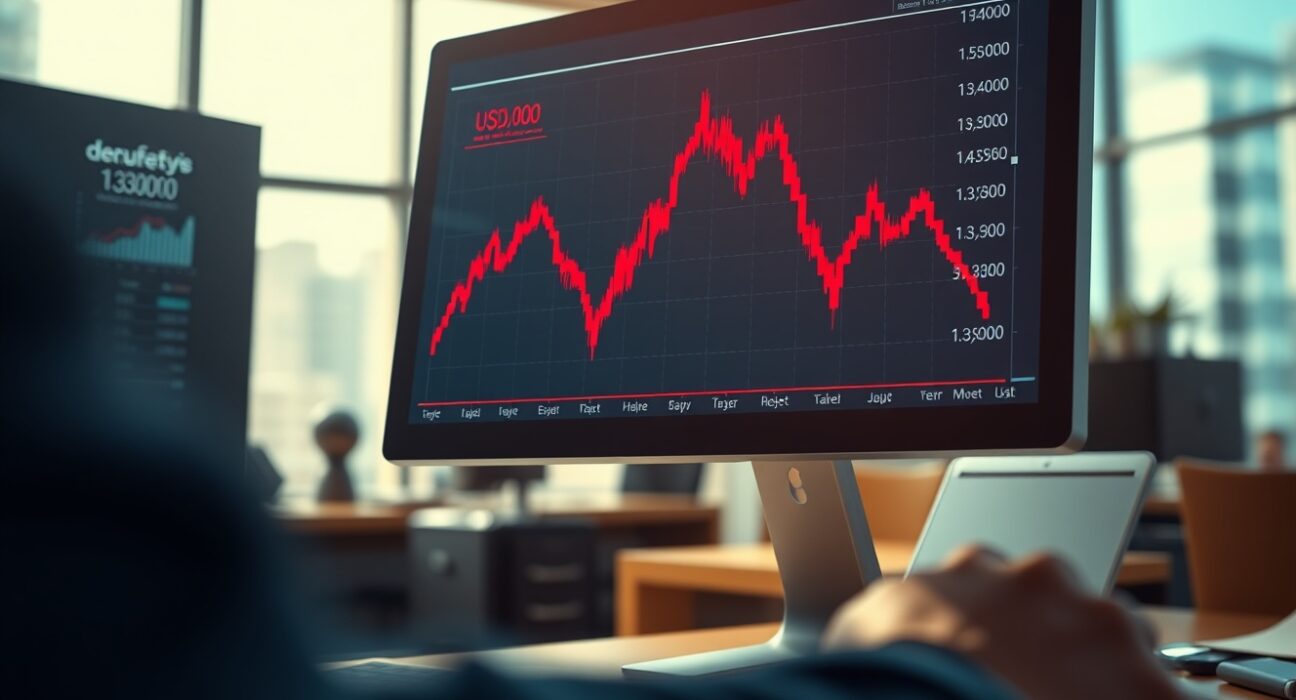 Chart showing the Canadian Dollar's sharp decline against the US Dollar below the 1.3800 level.