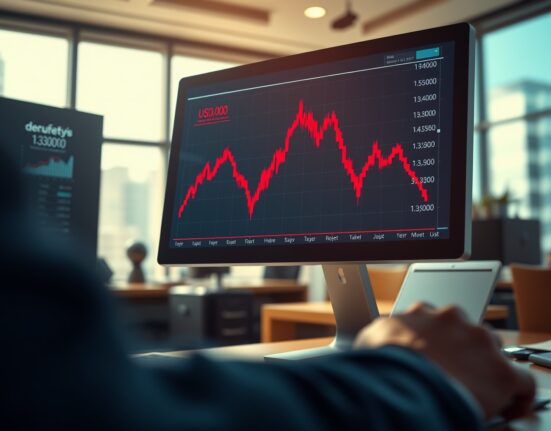 Chart showing the Canadian Dollar's sharp decline against the US Dollar below the 1.3800 level.