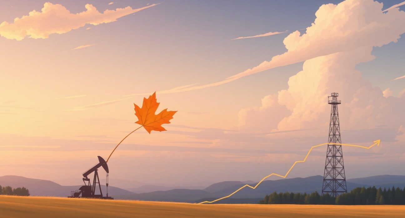 Bank of America analysis on selling the Canadian dollar due to oil and equity market divergence.