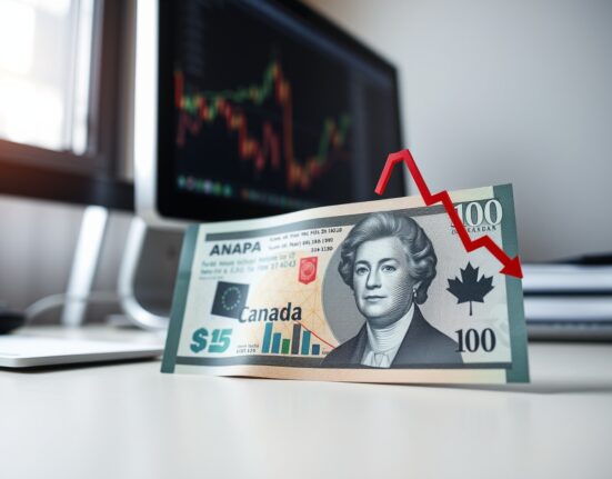 Canadian dollar banknote with economic chart overlay indicating soft CPI data