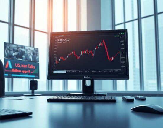 Forex chart showing Canadian Dollar strengthening against US Dollar amid geopolitical news.