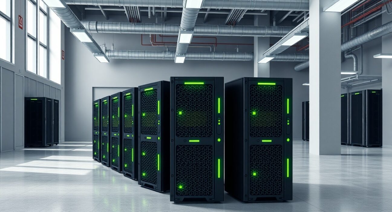 Cango's industrial Bitcoin mining operation with Bitmain Antminer hardware in a data center.