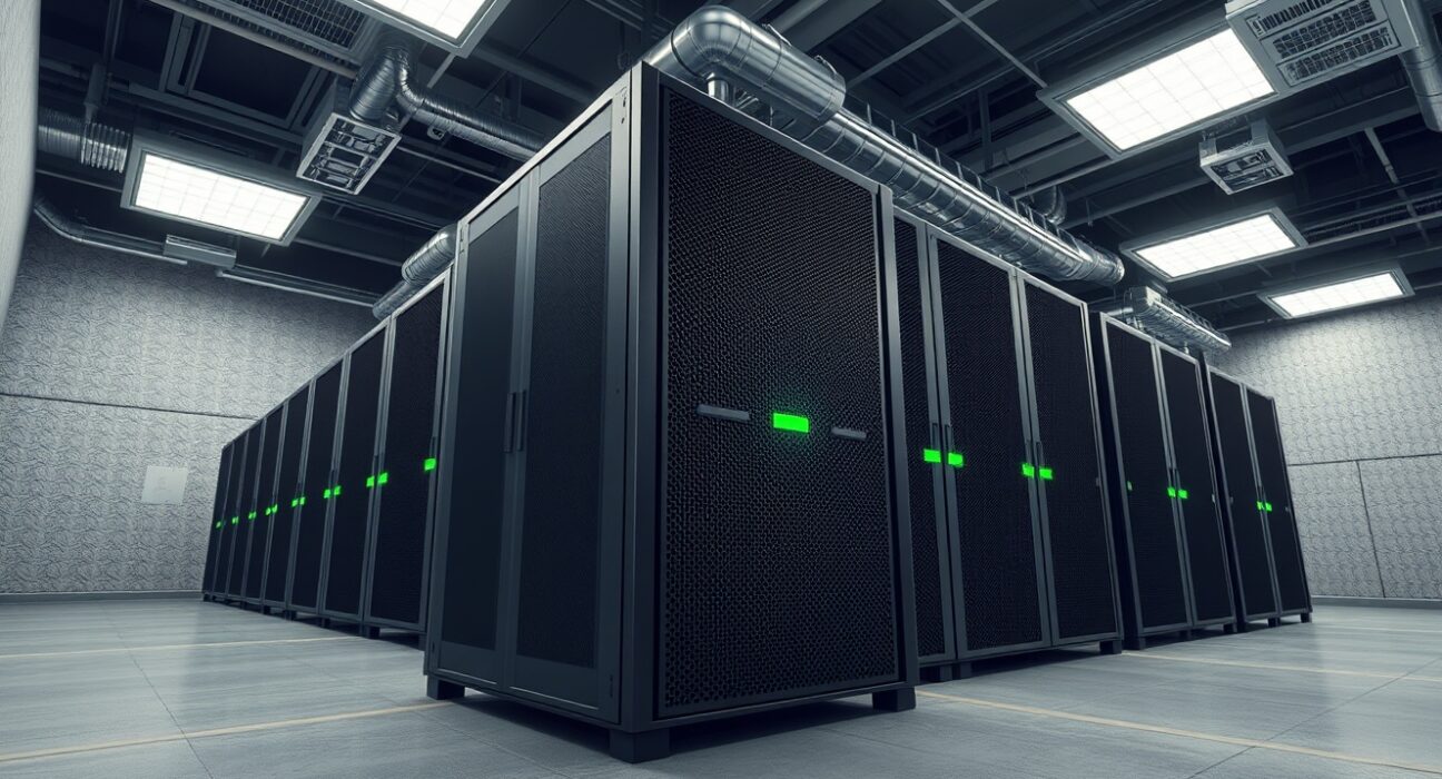 Cango Bitcoin mining facility showing active and inactive Antminer rigs during capacity suspension.