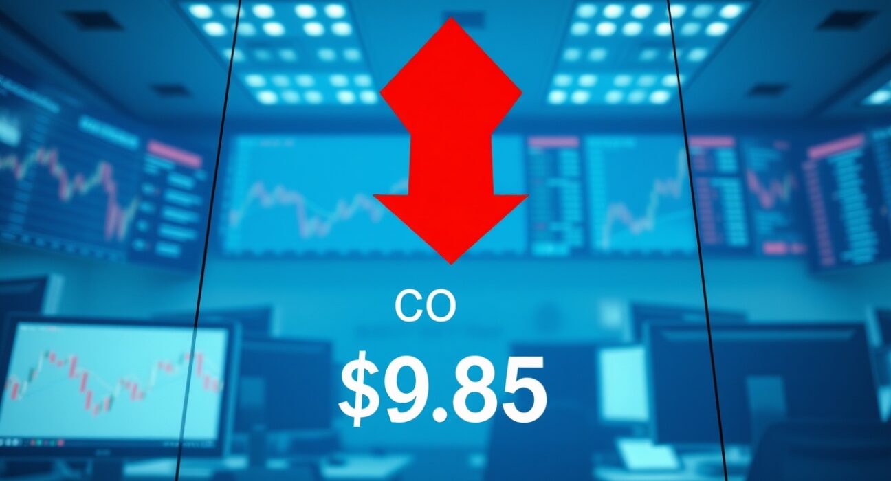 Cango stock price falling below $1 on NYSE trading display showing delisting risk