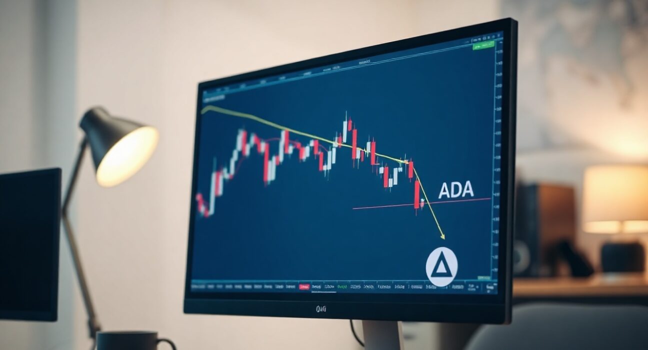 Cardano ADA price chart showing resistance at $0.20 with potential downside
