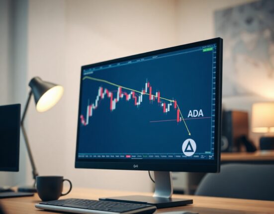 Cardano ADA price chart showing resistance at $0.20 with potential downside