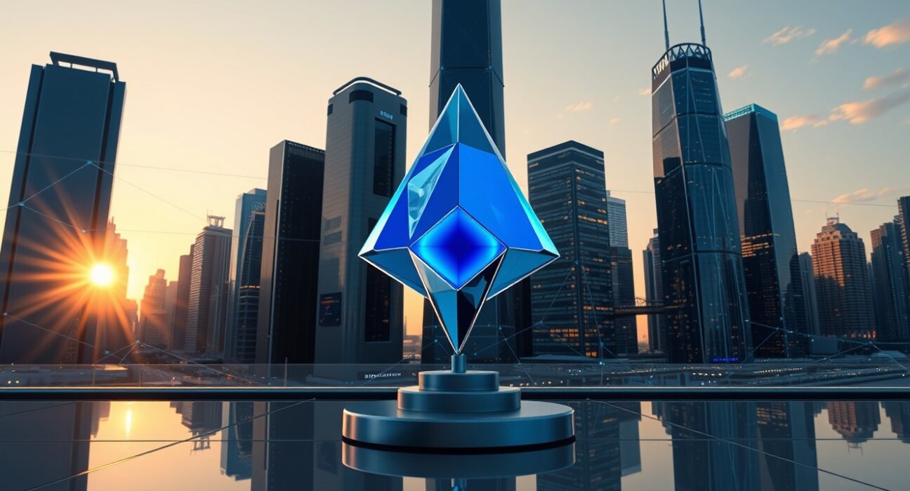 Cardano ADA price prediction for 2026 to 2030, showing a futuristic cityscape with the ADA logo.