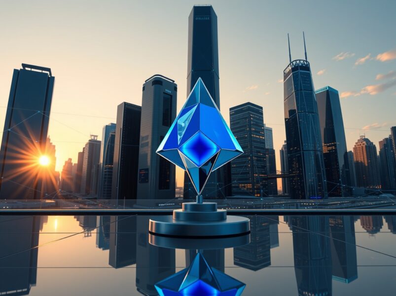 Cardano ADA price prediction for 2026 to 2030, showing a futuristic cityscape with the ADA logo.