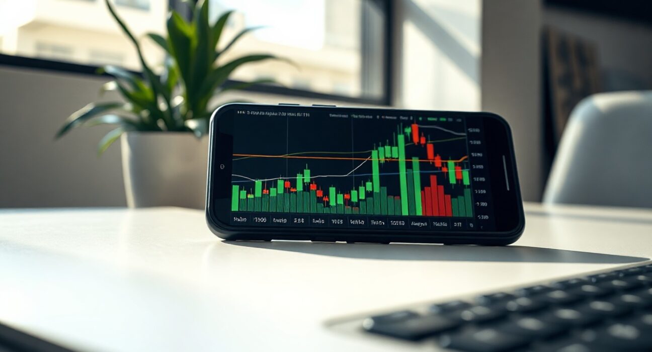 Cryptocurrency price charts on a screen showing market trends for Bitcoin, Ethereum, and Cardano