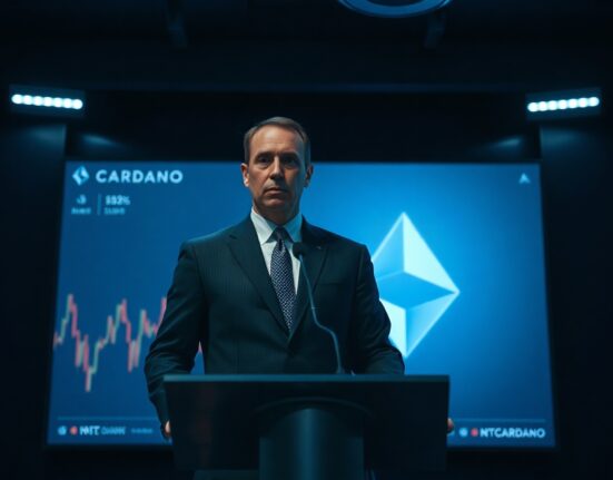 117 Partners CEO Thomas Braziel at a press conference demanding transparency on Cardano Foundation BTC use