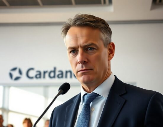 Cardano Foundation CEO Frederik Gregaard speaking at a press conference
