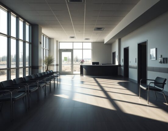 Empty medical facility interior in Wyoming associated with Cardano founder Charles Hoskinson's project