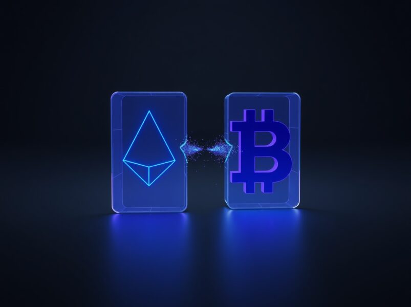 Symbolic representation of Cardano and Midnight blockchain separation showing one-way asset flow conflict.