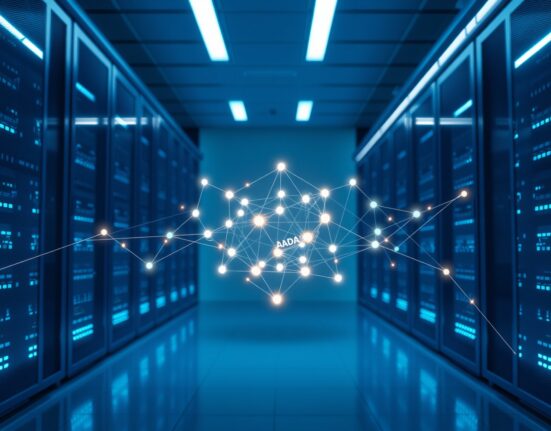 Visualization of Cardano blockchain network activity showing increased transaction flow and user adoption.