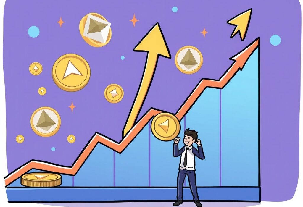 A chart illustrating a Cardano price breakout with an upward arrow, signifying the ADA price target potential.