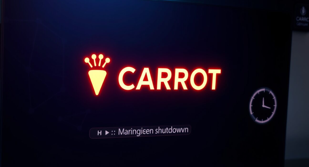 Carrot DeFi protocol shutdown announcement on Solana blockchain due to Drift hack fallout