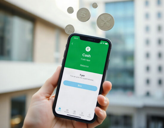 Cash App smartphone interface showing expanded cryptocurrency purchase options