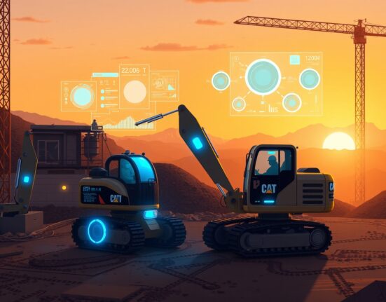 Caterpillar construction equipment using Nvidia AI for real-time job site intelligence and automation