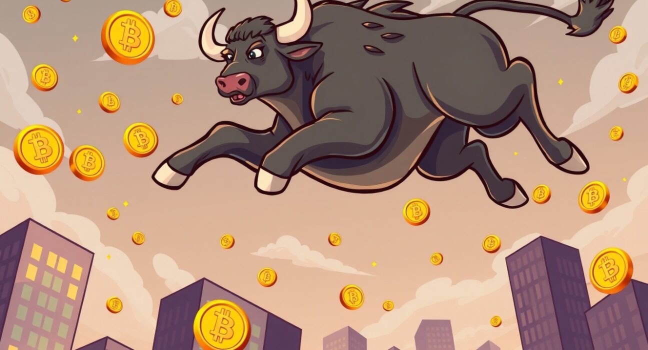 Optimistic Bitcoin price prediction showing bull market momentum with digital currency growth