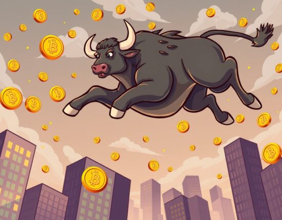 Optimistic Bitcoin price prediction showing bull market momentum with digital currency growth