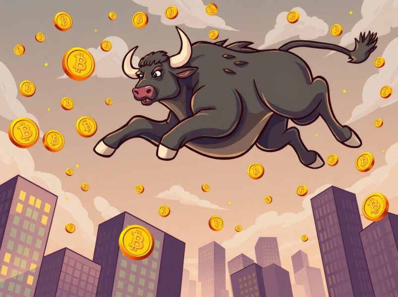 Optimistic Bitcoin price prediction showing bull market momentum with digital currency growth
