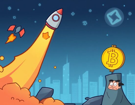 A cartoon illustration showing cbBTC's rapid growth contrasted with wBTC's decline, symbolizing the shifting landscape for synthetic Bitcoin products in DeFi.