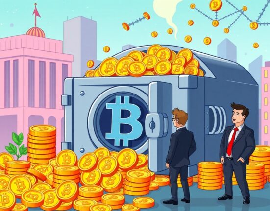 A cartoon illustration showing a large influx of funds into a digital treasury, symbolizing CEA Industries' significant BNB acquisitions.