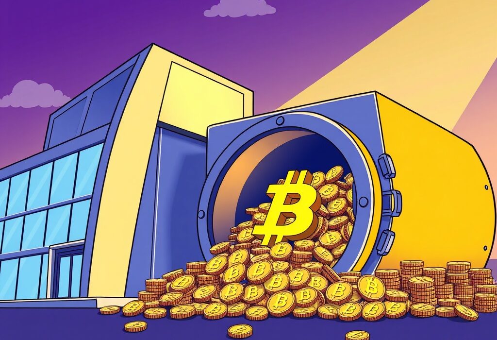 A cartoon illustration showing a large corporate entity making a significant CEA Industries BNB investment, highlighting its massive crypto holdings.