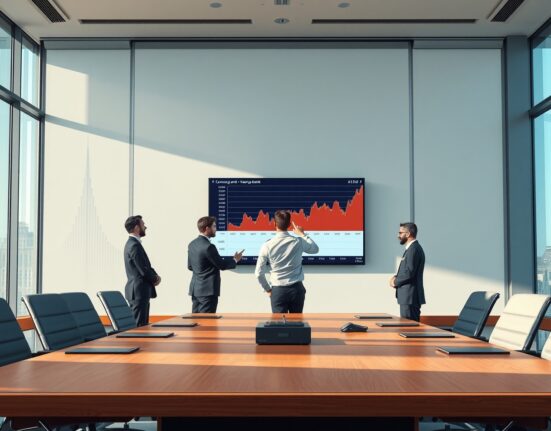 Central bank officials analyzing CEE FX market data and exchange rate charts in professional setting