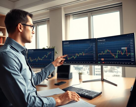 Financial analyst examining CEE currency charts showing Hungary's forint outlook versus Romanian leu and Czech koruna stability