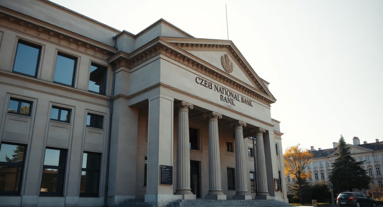 Czech National Bank building in Prague, symbolizing central bank policy and CEE currency markets.