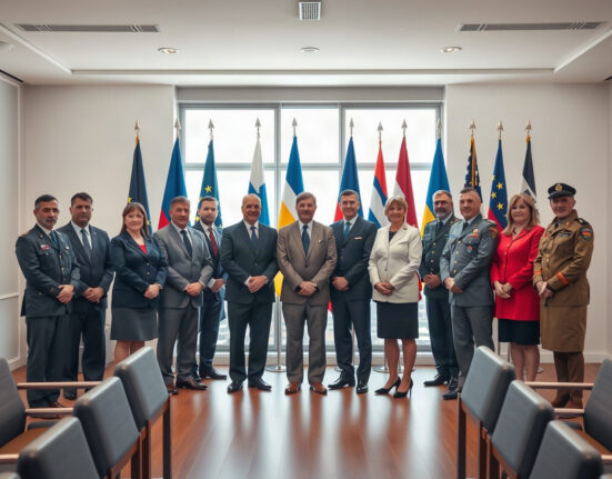 CEE officials and military personnel in a meeting, showing regional support for Ukraine
