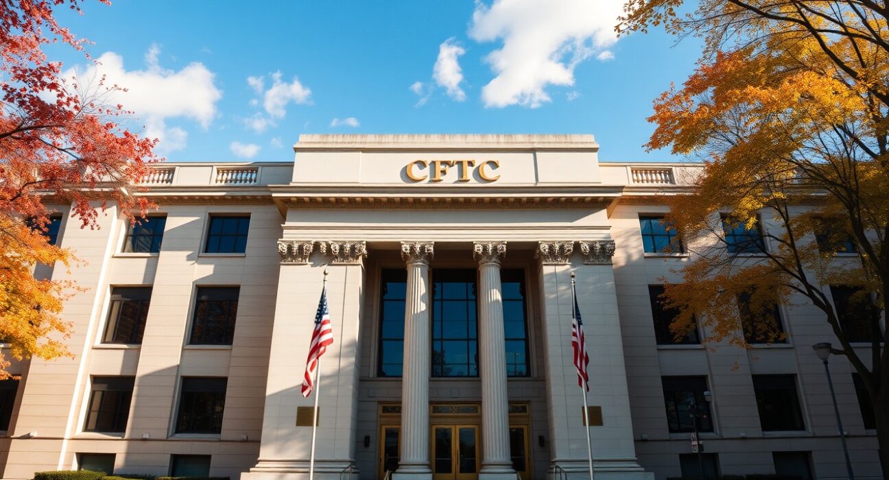 CFTC headquarters building in Washington, D.C. on a sunny day