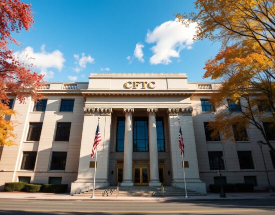 CFTC headquarters building in Washington, D.C. on a sunny day