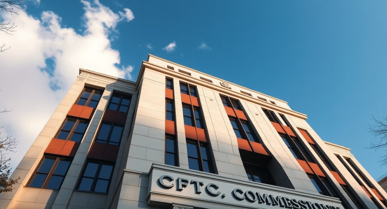 Exterior of the US CFTC headquarters building in Washington, DC on a sunny day