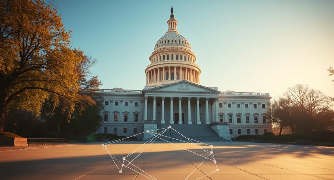 US Capitol building on a sunny morning, representing CFTC crypto regulation efforts