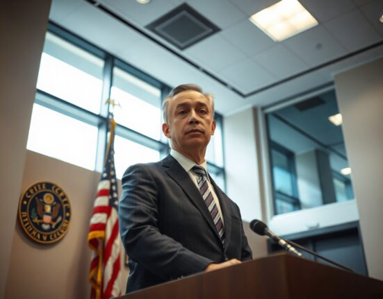 CFTC Chairman Mike Selig speaking at a press conference in Washington, DC.