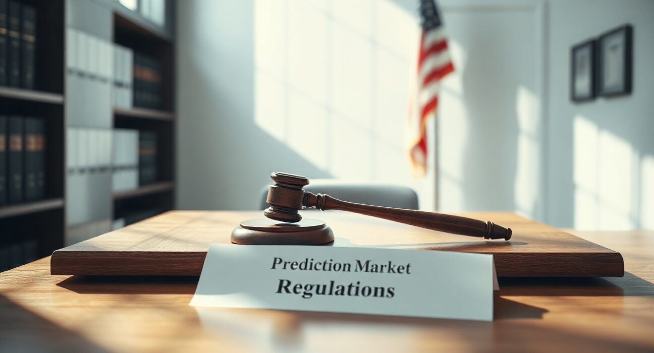 Gavel and legal document on a desk in a professional office setting, representing CFTC regulatory action.