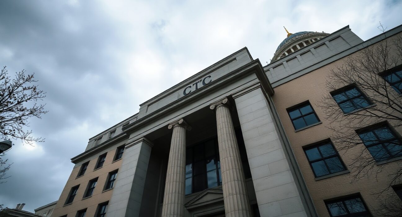 CFTC headquarters building in Washington D.C. under a clear sky