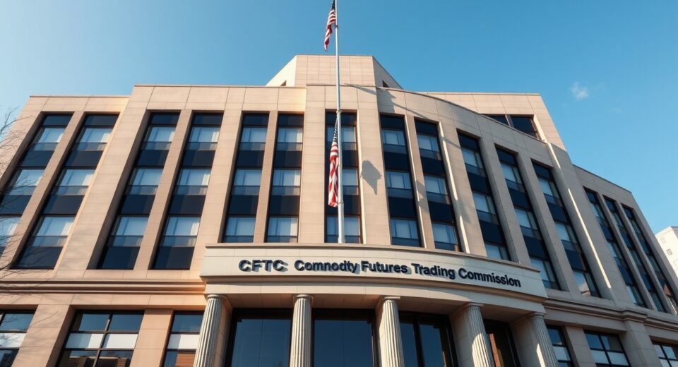Exterior of the CFTC headquarters in Washington, D.C., under clear daylight.