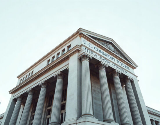 CFTC headquarters building in Washington, D.C., symbolizing regulatory enforcement action.